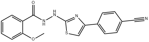 N'-[4-(4-cyanophenyl)-1,3-thiazol-2-yl]-2-methoxybenzohydrazide 化学構造式