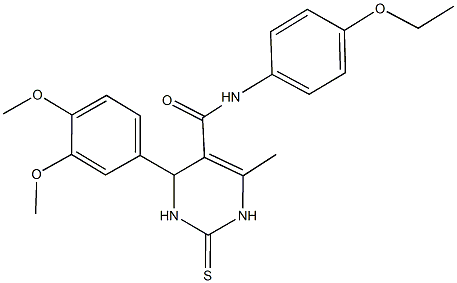 4-(3,4-dimethoxyphenyl)-N-(4-ethoxyphenyl)-6-methyl-2-thioxo-1,2,3,4-tetrahydropyrimidine-5-carboxamide Structure