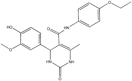 N-(4-ethoxyphenyl)-4-(4-hydroxy-3-methoxyphenyl)-6-methyl-2-oxo-1,2,3,4-tetrahydropyrimidine-5-carboxamide Structure