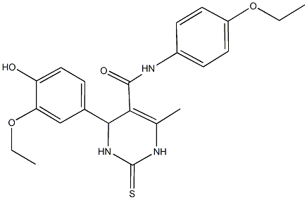 4-(3-ethoxy-4-hydroxyphenyl)-N-(4-ethoxyphenyl)-6-methyl-2-thioxo-1,2,3,4-tetrahydro-5-pyrimidinecarboxamide Struktur