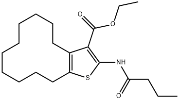 ethyl 2-(butyrylamino)-4,5,6,7,8,9,10,11,12,13-decahydrocyclododeca[b]thiophene-3-carboxylate Structure