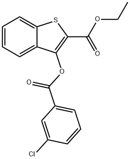 ethyl 3-[(3-chlorobenzoyl)oxy]-1-benzothiophene-2-carboxylate,380645-44-3,结构式