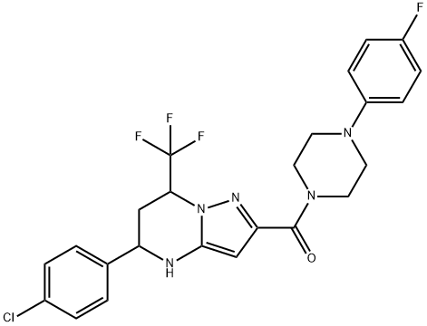 5-(4-chlorophenyl)-2-{[4-(4-fluorophenyl)piperazin-1-yl]carbonyl}-7-(trifluoromethyl)-4,5,6,7-tetrahydropyrazolo[1,5-a]pyrimidine,380645-53-4,结构式