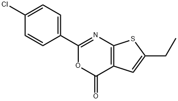 2-(4-chlorophenyl)-6-ethyl-4H-thieno[2,3-d][1,3]oxazin-4-one 化学構造式