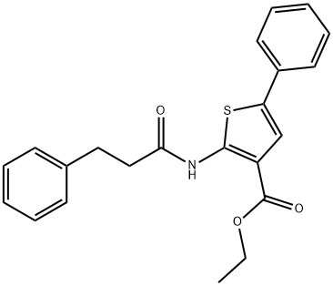 ethyl 5-phenyl-2-[(3-phenylpropanoyl)amino]thiophene-3-carboxylate Structure