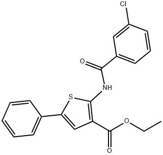 ethyl 2-[(3-chlorobenzoyl)amino]-5-phenylthiophene-3-carboxylate Struktur