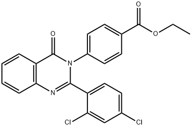 ethyl 4-(2-(2,4-dichlorophenyl)-4-oxoquinazolin-3(4H)-yl)benzoate 化学構造式