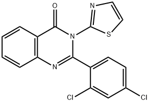 2-(2,4-dichlorophenyl)-3-(1,3-thiazol-2-yl)quinazolin-4(3H)-one Struktur