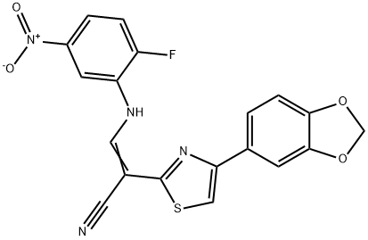 380651-05-8 2-[4-(1,3-benzodioxol-5-yl)-1,3-thiazol-2-yl]-3-{2-fluoro-5-nitroanilino}acrylonitrile