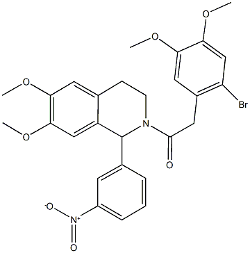 2-[(2-bromo-4,5-dimethoxyphenyl)acetyl]-1-{3-nitrophenyl}-6,7-dimethoxy-1,2,3,4-tetrahydroisoquinoline Structure