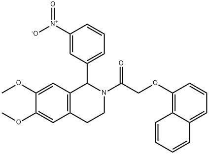 1-{3-nitrophenyl}-6,7-dimethoxy-2-[(1-naphthyloxy)acetyl]-1,2,3,4-tetrahydroisoquinoline,380651-49-0,结构式