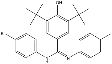 N-(4-bromophenyl)-3,5-ditert-butyl-4-hydroxy-N'-(4-methylphenyl)benzenecarboximidamide Structure