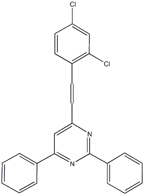 4-[2-(2,4-dichlorophenyl)vinyl]-2,6-diphenylpyrimidine,380651-73-0,结构式