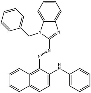 N-{1-[(1-benzyl-1H-benzimidazol-2-yl)diazenyl]-2-naphthyl}-N-phenylamine Struktur