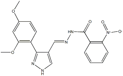 N'-{[3-(2,4-dimethoxyphenyl)-1H-pyrazol-4-yl]methylene}-2-nitrobenzohydrazide Structure