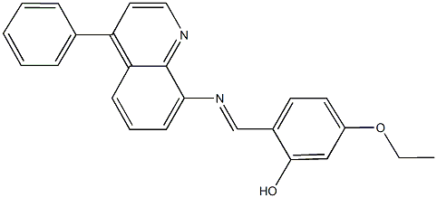 5-ethoxy-2-{[(4-phenyl-8-quinolinyl)imino]methyl}phenol Structure
