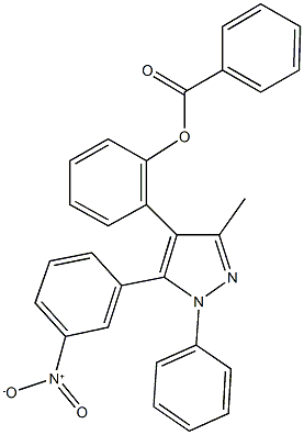 2-(5-{3-nitrophenyl}-3-methyl-1-phenyl-1H-pyrazol-4-yl)phenyl benzoate Structure