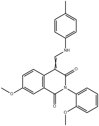 7-methoxy-2-(2-methoxyphenyl)-4-(4-toluidinomethylene)-1,3(2H,4H)-isoquinolinedione 结构式