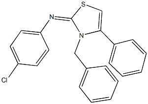 N-(3-benzyl-4-phenyl-1,3-thiazol-2(3H)-ylidene)-N-(4-chlorophenyl)amine 结构式