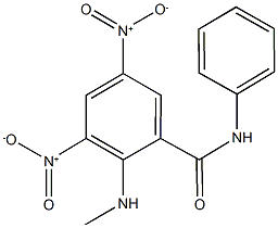 3,5-bisnitro-2-(methylamino)-N-phenylbenzamide Struktur