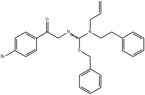 benzyl N-allyl-N'-[2-(4-bromophenyl)-2-oxoethyl]-N-(2-phenylethyl)imidothiocarbamate Structure
