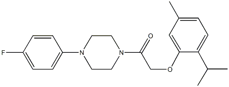 1-(4-fluorophenyl)-4-[(2-isopropyl-5-methylphenoxy)acetyl]piperazine,380842-68-2,结构式