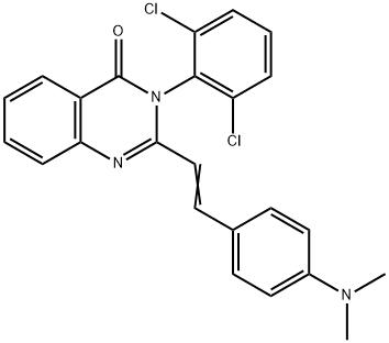 3-(2,6-dichlorophenyl)-2-{2-[4-(dimethylamino)phenyl]vinyl}-4(3H)-quinazolinone 结构式