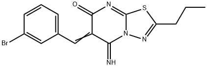 6-(3-bromobenzylidene)-5-imino-2-propyl-5,6-dihydro-7H-[1,3,4]thiadiazolo[3,2-a]pyrimidin-7-one 结构式