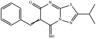 6-benzylidene-5-imino-2-isopropyl-5,6-dihydro-7H-[1,3,4]thiadiazolo[3,2-a]pyrimidin-7-one Structure