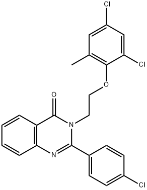 2-(4-chlorophenyl)-3-[2-(2,4-dichloro-6-methylphenoxy)ethyl]quinazolin-4(3H)-one 化学構造式