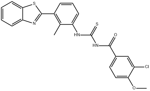 N-[3-(1,3-benzothiazol-2-yl)-2-methylphenyl]-N'-(3-chloro-4-methoxybenzoyl)thiourea 结构式