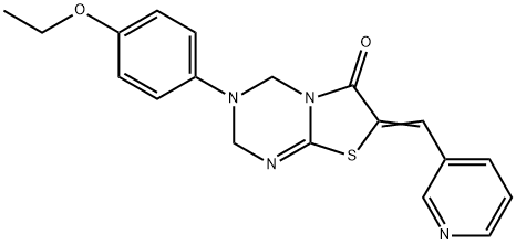 3-(4-ethoxyphenyl)-7-(3-pyridinylmethylene)-3,4-dihydro-2H-[1,3]thiazolo[3,2-a][1,3,5]triazin-6(7H)-one Struktur