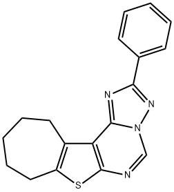 2-phenyl-9,10,11,12-tetrahydro-8H-cyclohepta[4,5]thieno[3,2-e][1,2,4]triazolo[1,5-c]pyrimidine 结构式
