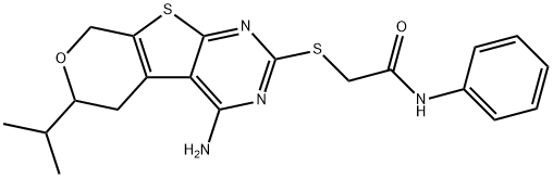 380880-75-1 2-[(4-amino-6-isopropyl-5,8-dihydro-6H-pyrano[4',3':4,5]thieno[2,3-d]pyrimidin-2-yl)sulfanyl]-N-phenylacetamide