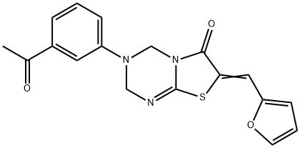 380881-34-5 3-(3-acetylphenyl)-7-(2-furylmethylene)-3,4-dihydro-2H-[1,3]thiazolo[3,2-a][1,3,5]triazin-6(7H)-one