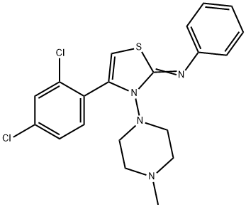 N-(4-(2,4-dichlorophenyl)-3-(4-methyl-1-piperazinyl)-1,3-thiazol-2(3H)-ylidene)-N-phenylamine,380881-57-2,结构式