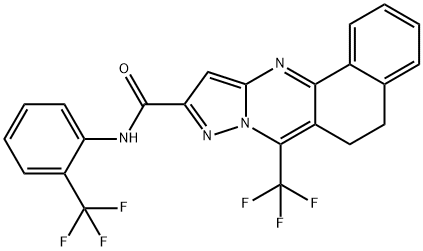 7-(trifluoromethyl)-N-[2-(trifluoromethyl)phenyl]-5,6-dihydrobenzo[h]pyrazolo[5,1-b]quinazoline-10-carboxamide|