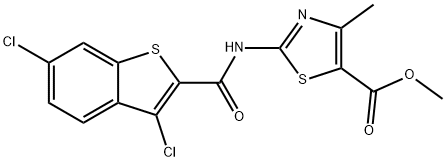 methyl 2-{[(3,6-dichloro-1-benzothien-2-yl)carbonyl]amino}-4-methyl-1,3-thiazole-5-carboxylate Structure