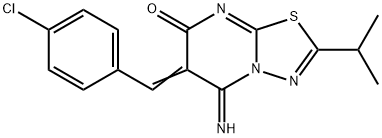 6-(4-chlorobenzylidene)-5-imino-2-isopropyl-5,6-dihydro-7H-[1,3,4]thiadiazolo[3,2-a]pyrimidin-7-one,380901-06-4,结构式