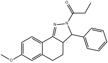 7-methoxy-3-phenyl-2-propionyl-3,3a,4,5-tetrahydro-2H-benzo[g]indazole,380901-25-7,结构式