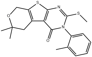 380904-66-5 6,6-dimethyl-3-(2-methylphenyl)-2-(methylsulfanyl)-3,5,6,8-tetrahydro-4H-pyrano[4',3':4,5]thieno[2,3-d]pyrimidin-4-one