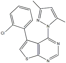 5-(2-chlorophenyl)-4-(3,5-dimethyl-1H-pyrazol-1-yl)thieno[2,3-d]pyrimidine 结构式