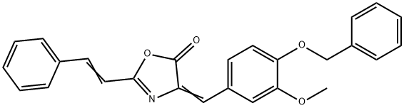 4-[4-(benzyloxy)-3-methoxybenzylidene]-2-(2-phenylvinyl)-1,3-oxazol-5(4H)-one Struktur