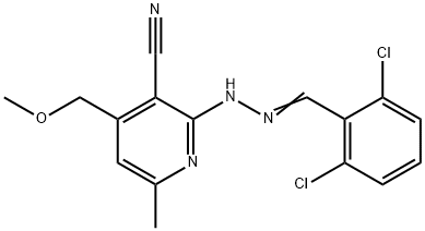 2-[2-(2,6-dichlorobenzylidene)hydrazino]-4-(methoxymethyl)-6-methylnicotinonitrile Structure