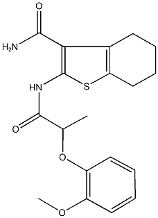 2-{[2-(2-methoxyphenoxy)propanoyl]amino}-4,5,6,7-tetrahydro-1-benzothiophene-3-carboxamide Structure