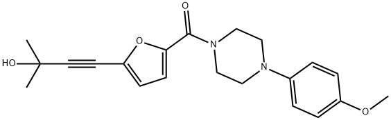 4-(5-{[4-(4-methoxyphenyl)-1-piperazinyl]carbonyl}-2-furyl)-2-methyl-3-butyn-2-ol Struktur