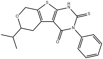 6-isopropyl-3-phenyl-2-sulfanyl-3,5,6,8-tetrahydro-4H-pyrano[4',3':4,5]thieno[2,3-d]pyrimidin-4-one Structure