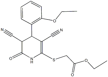 ethyl {[3,5-dicyano-4-(2-ethoxyphenyl)-6-oxo-1,4,5,6-tetrahydropyridin-2-yl]sulfanyl}acetate Structure