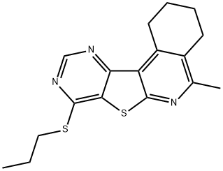 5-methyl-8-(propylsulfanyl)-1,2,3,4-tetrahydropyrimido[4',5':4,5]thieno[2,3-c]isoquinoline Structure