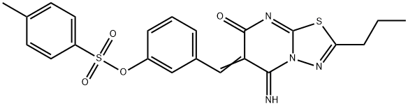 3-[(5-imino-7-oxo-2-propyl-5H-[1,3,4]thiadiazolo[3,2-a]pyrimidin-6(7H)-ylidene)methyl]phenyl 4-methylbenzenesulfonate Structure